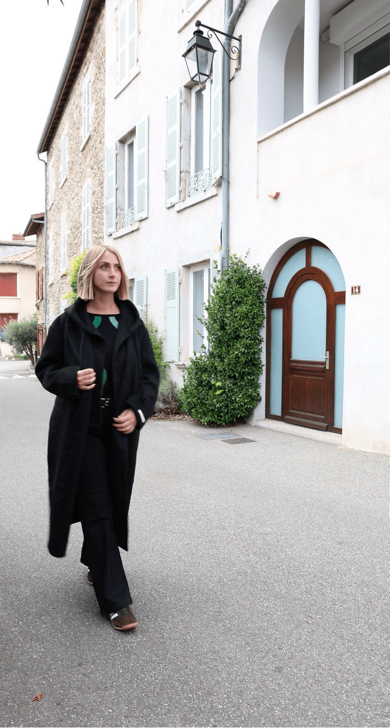 Manteau 70% de laine noir