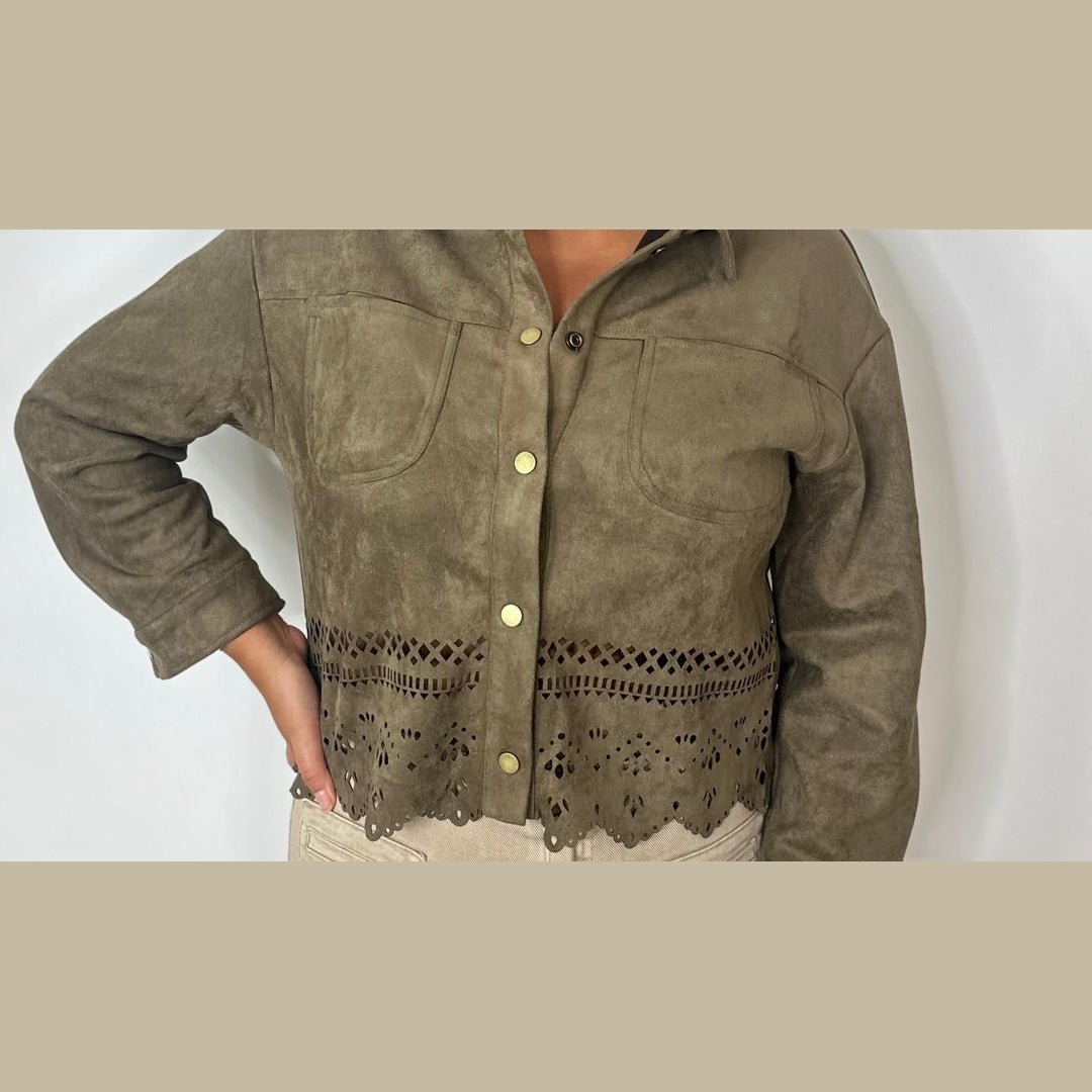 Veste Suédine ajourée