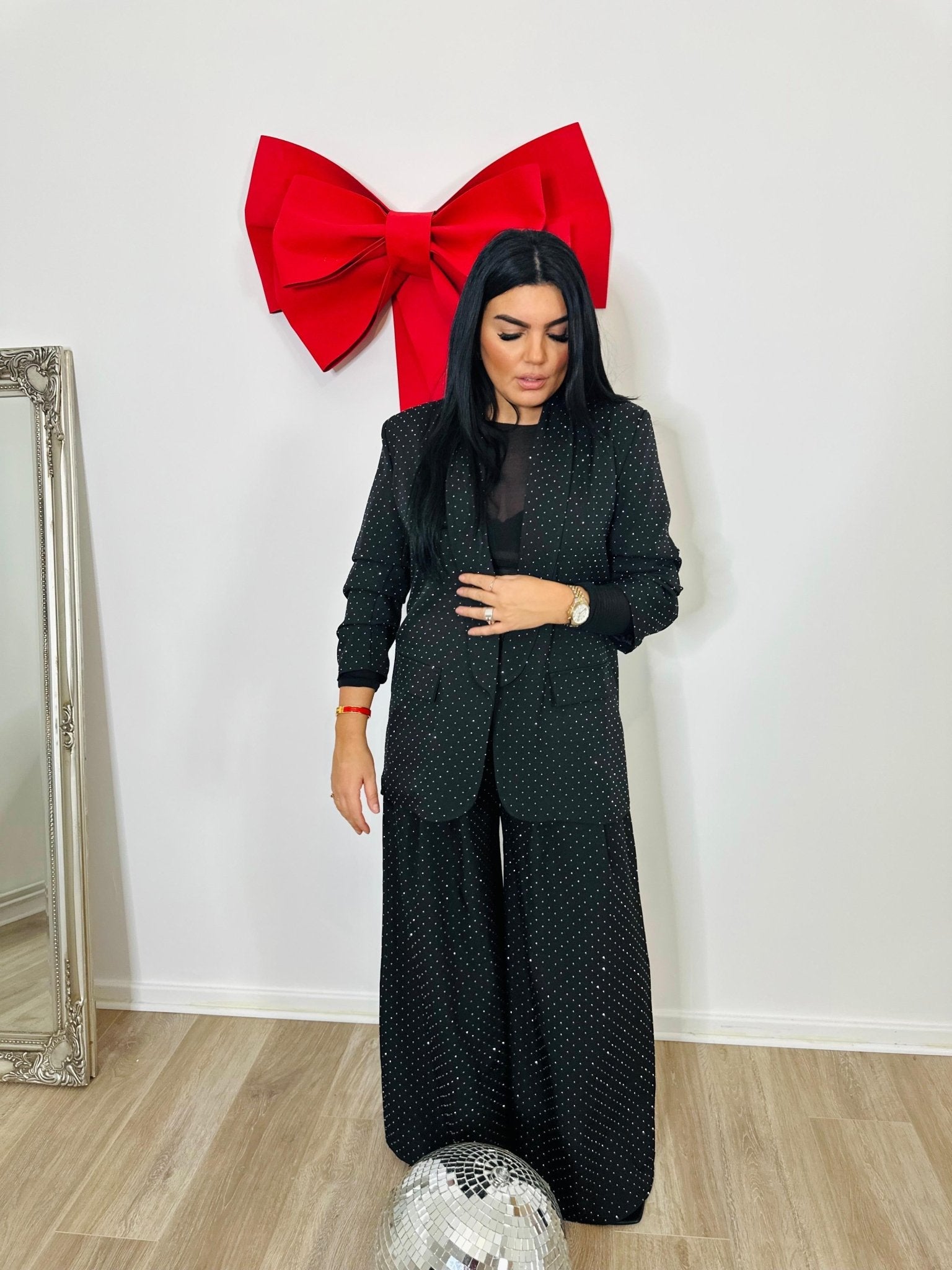 Blazer “Galaxy” – Noir à micro-pois brillants