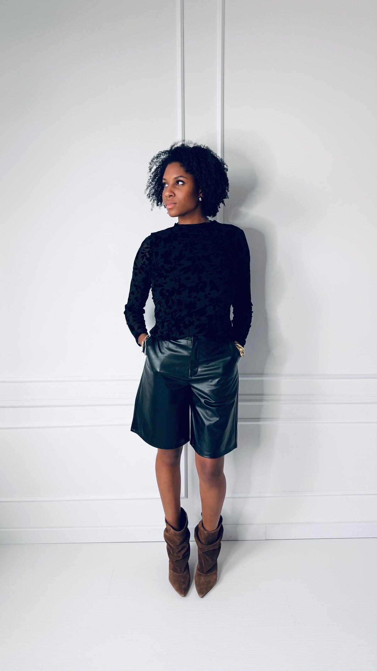 Bermuda cuir Vegan