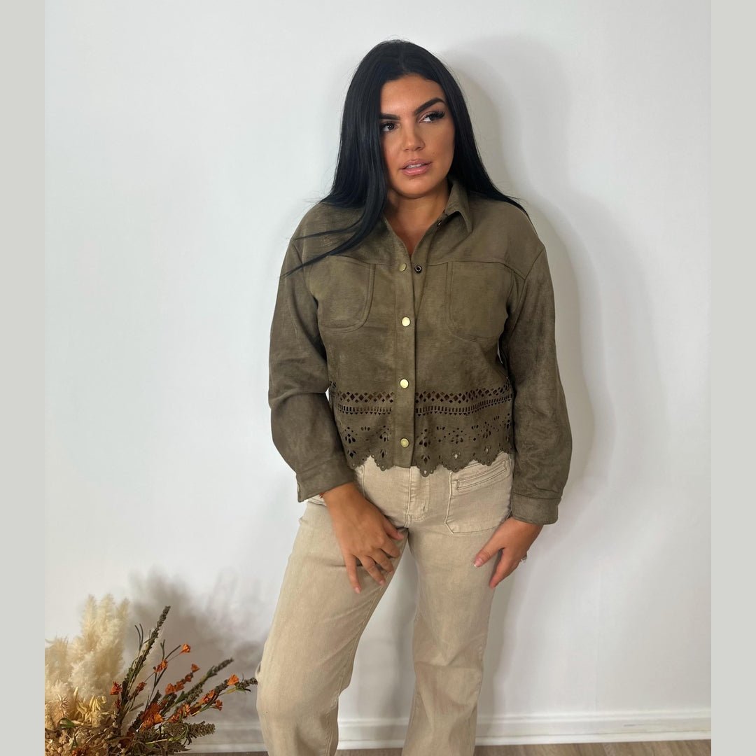 Veste Suédine ajourée