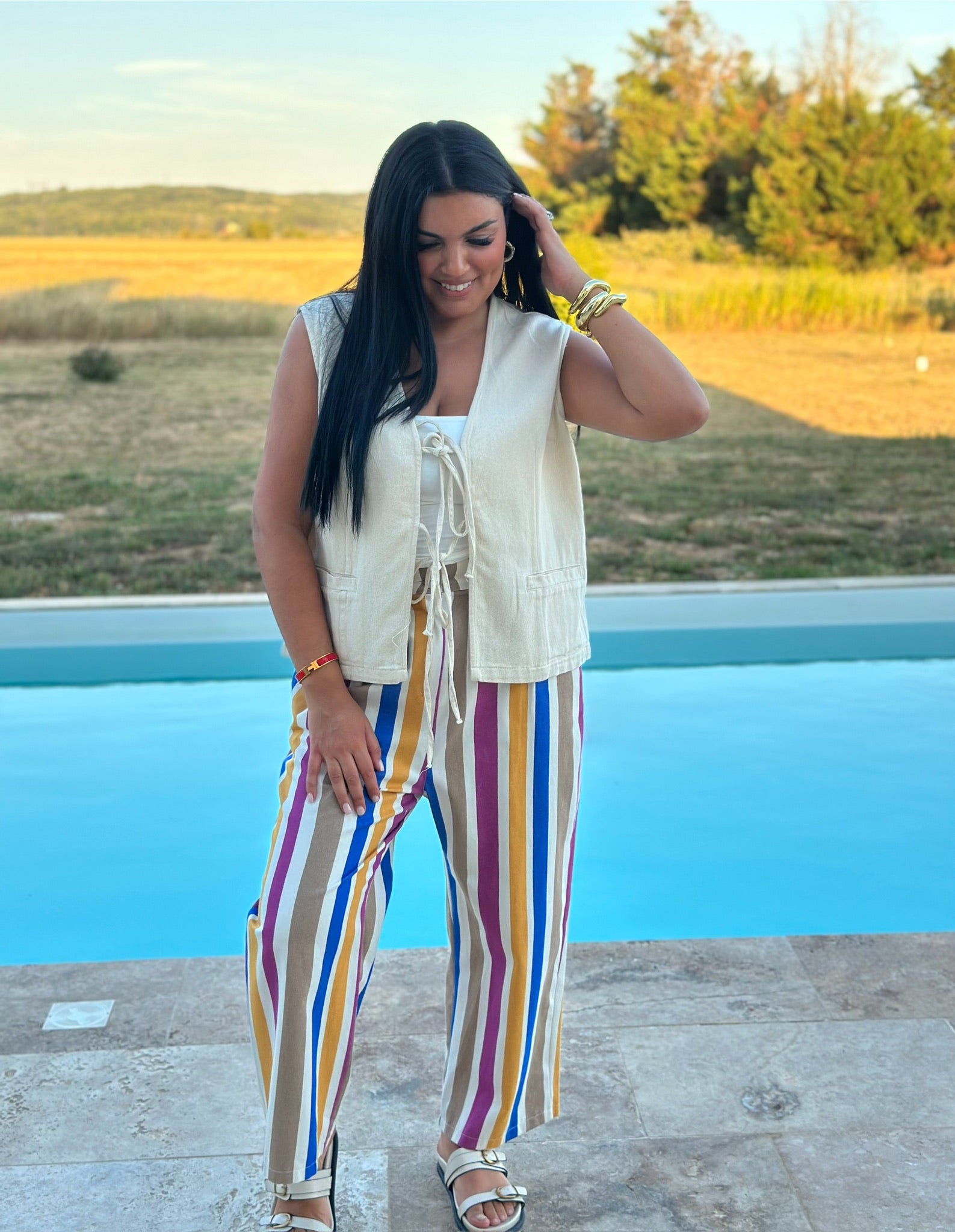 Pantalon rayé en coton – Fabrication italienne 🇮🇹