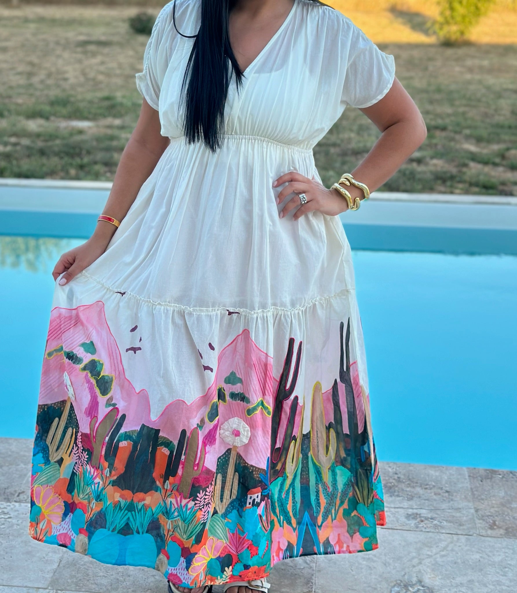 Robe longue imprimée – Élégance et confort