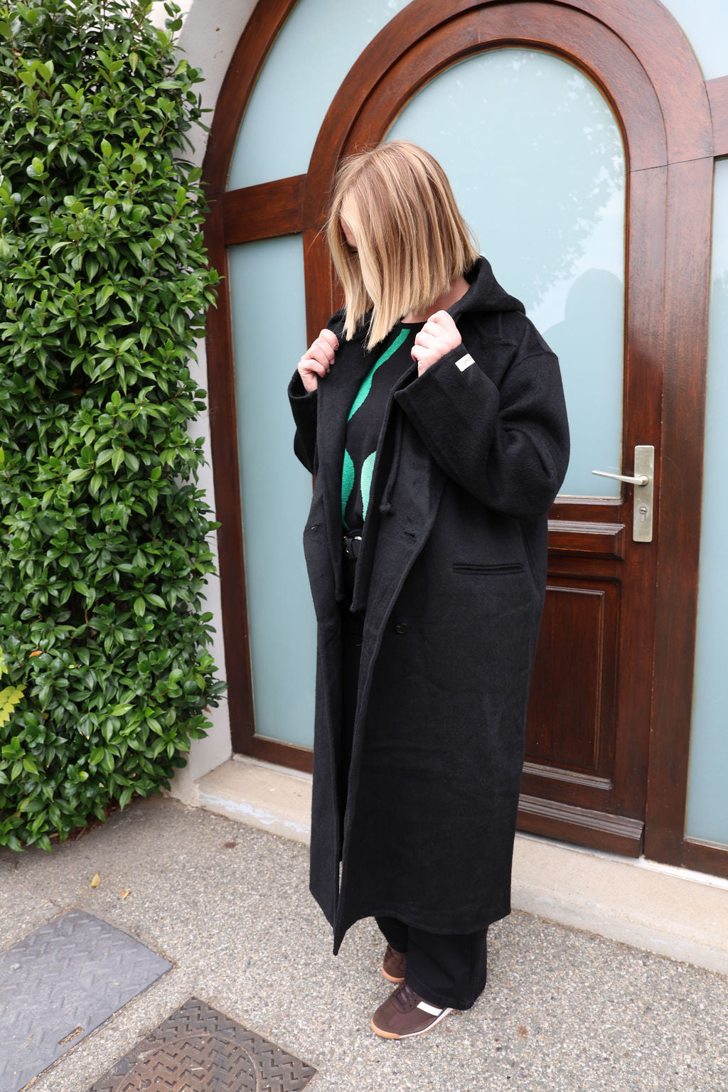 Manteau 70% de laine chocolat