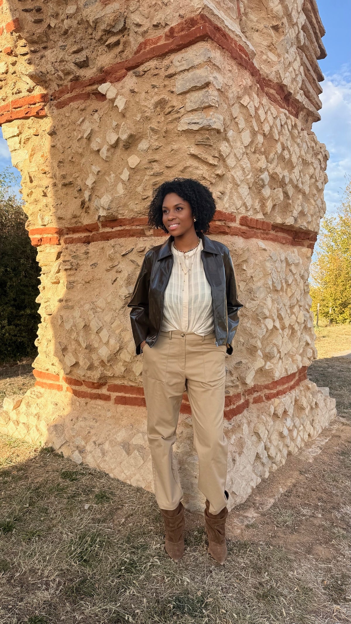 Veste cuir vegan vernis