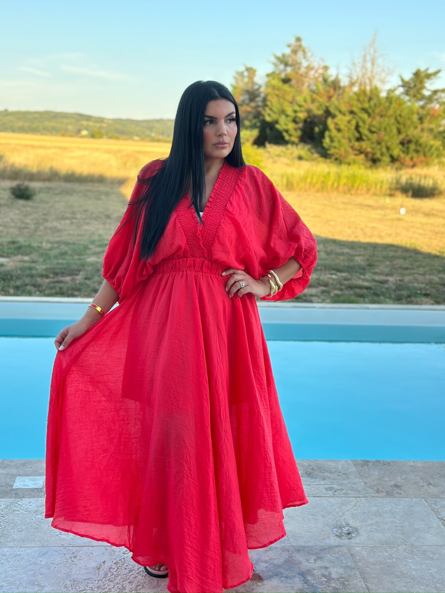 Robe Longue Voile de Coton – Élégance et Légèreté