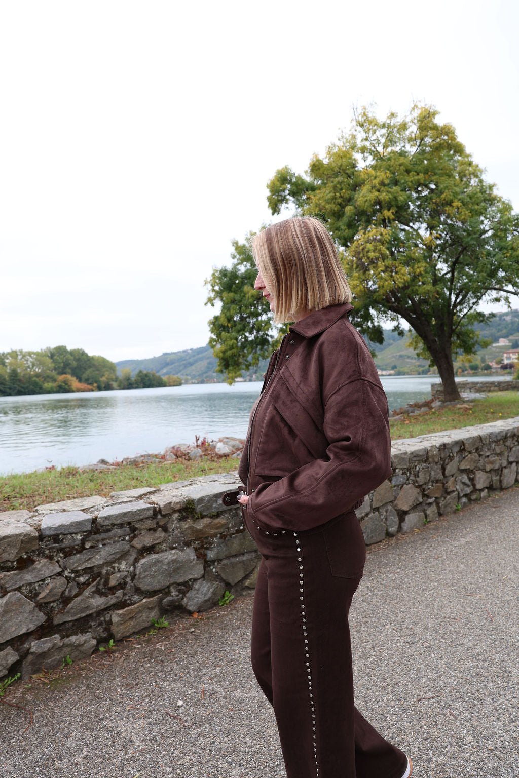 Veste bomber effet suédine