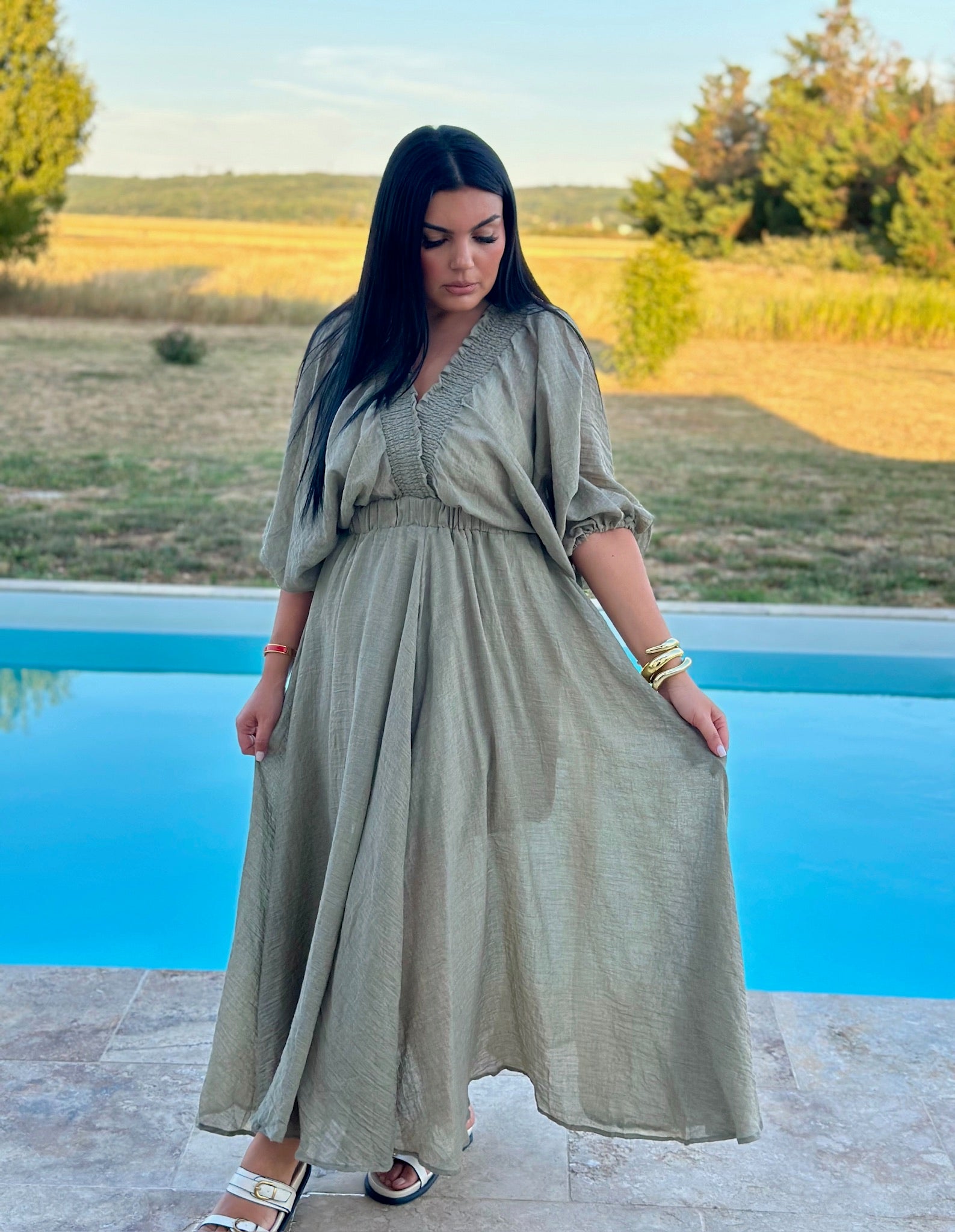 Robe Longue Voile de Coton – Élégance et Légèreté