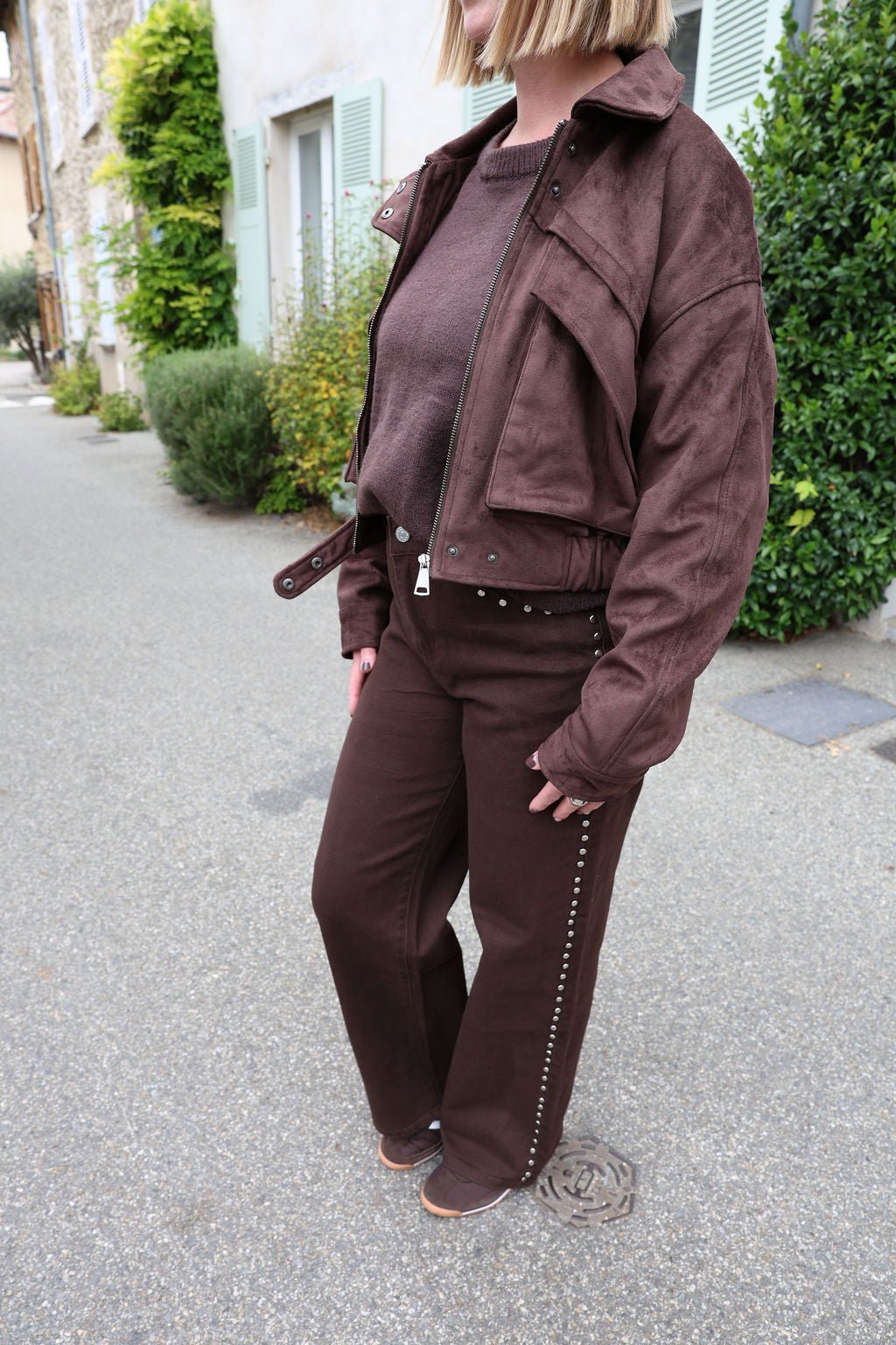 Veste bomber effet suédine