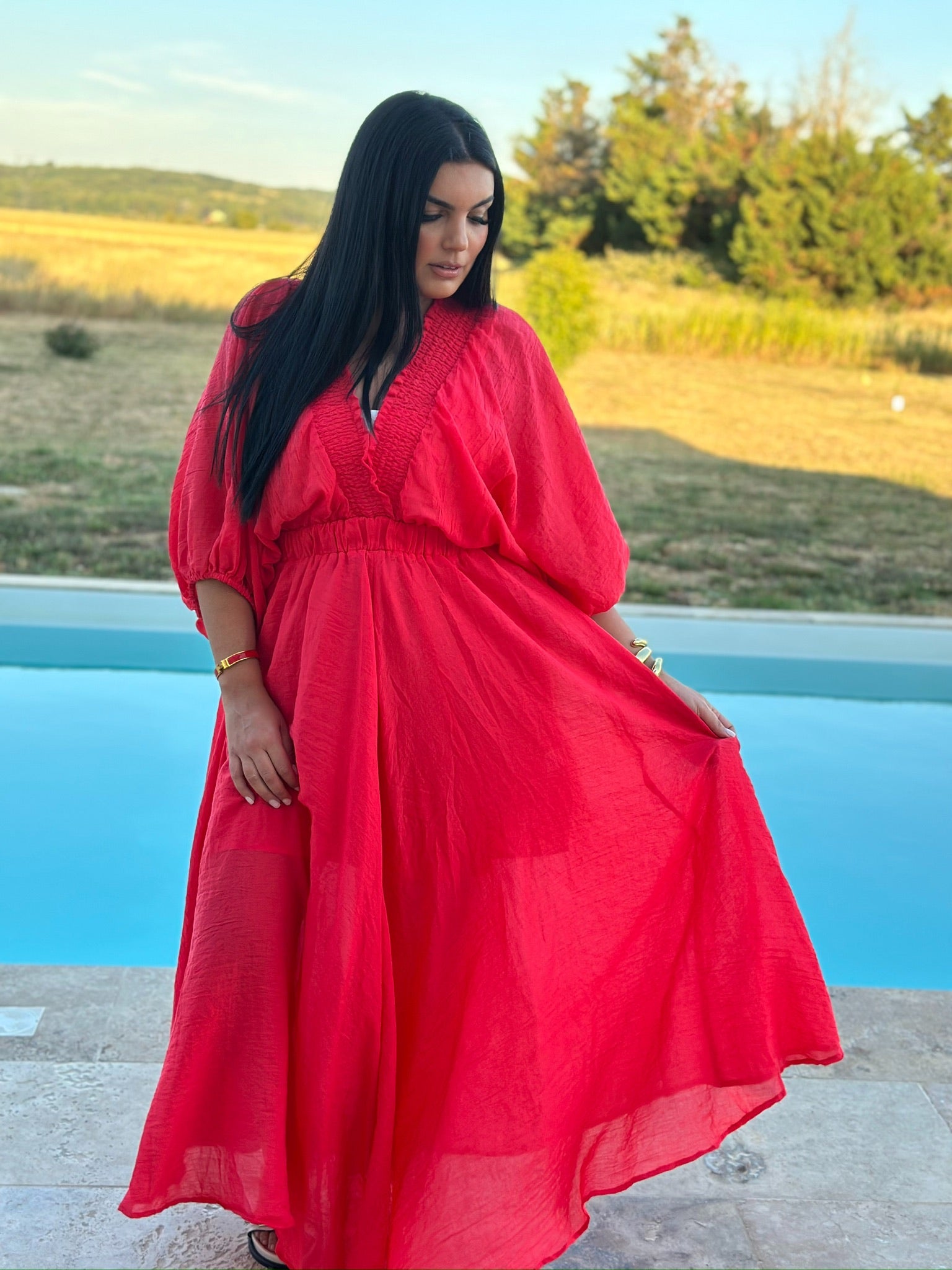 Robe Longue Voile de Coton – Élégance et Légèreté