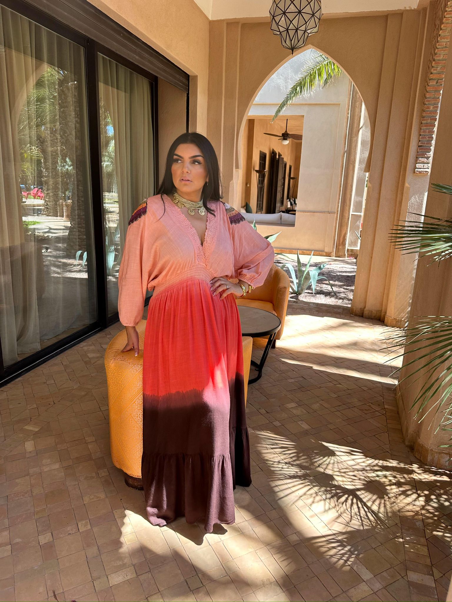 Robe longue dégradée bohème