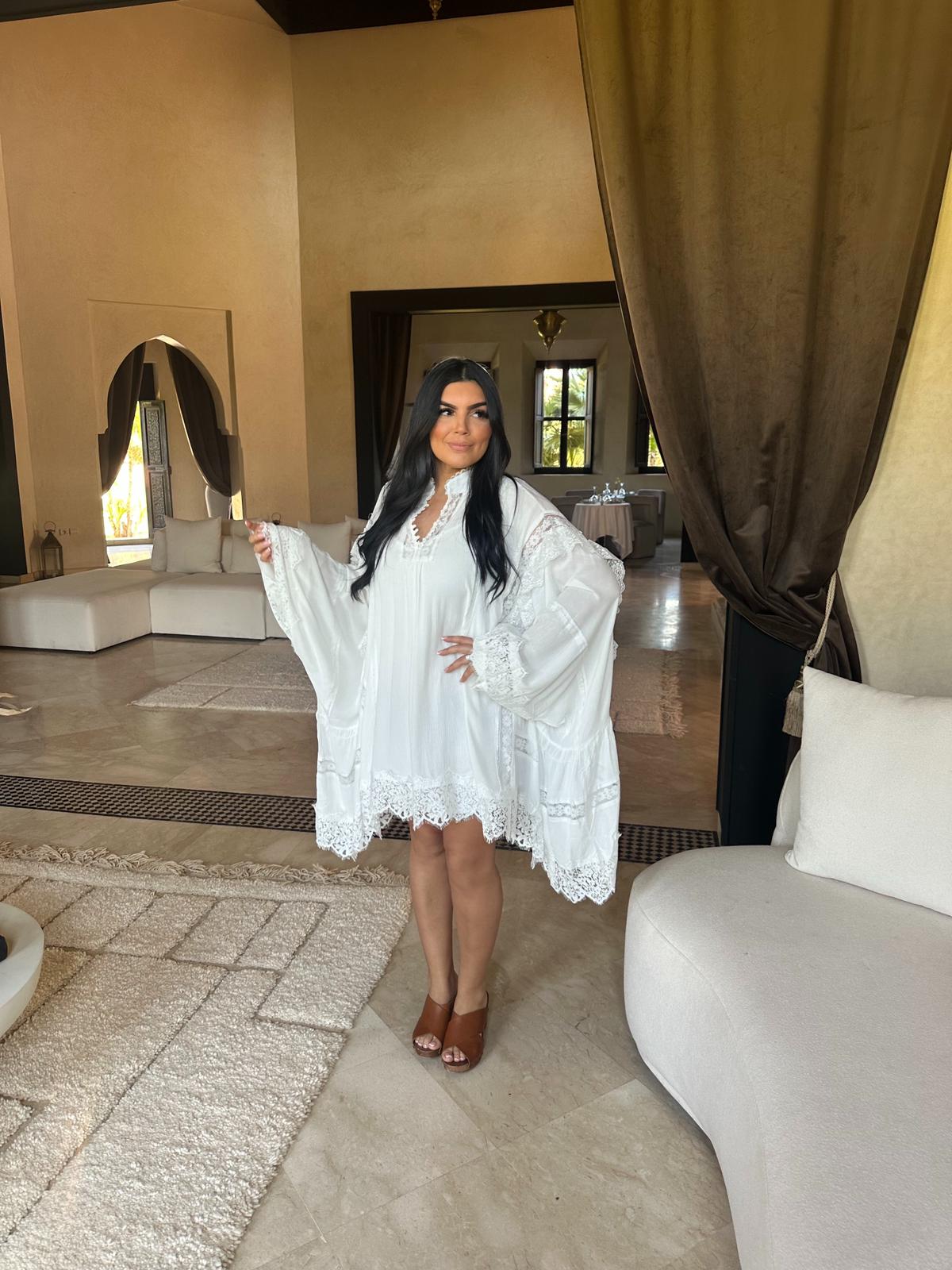 Robe bohème blanche broderie