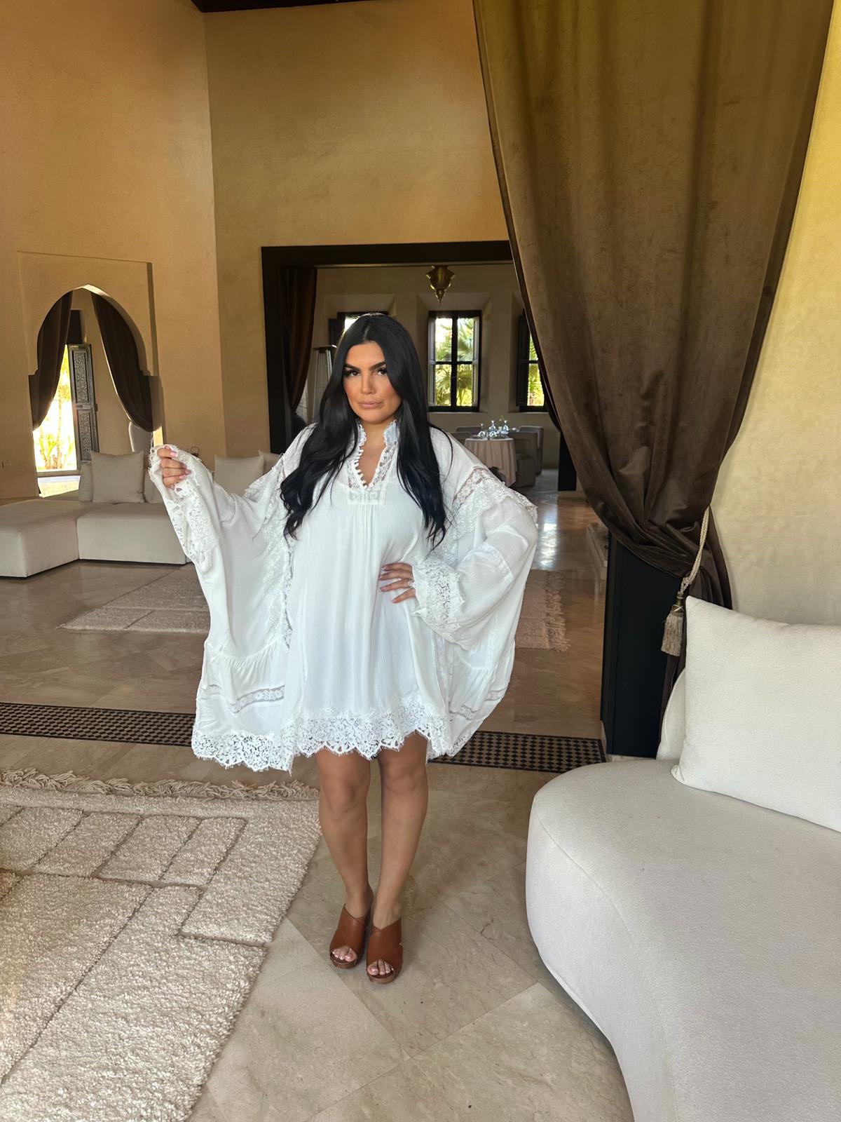 Robe bohème blanche broderie