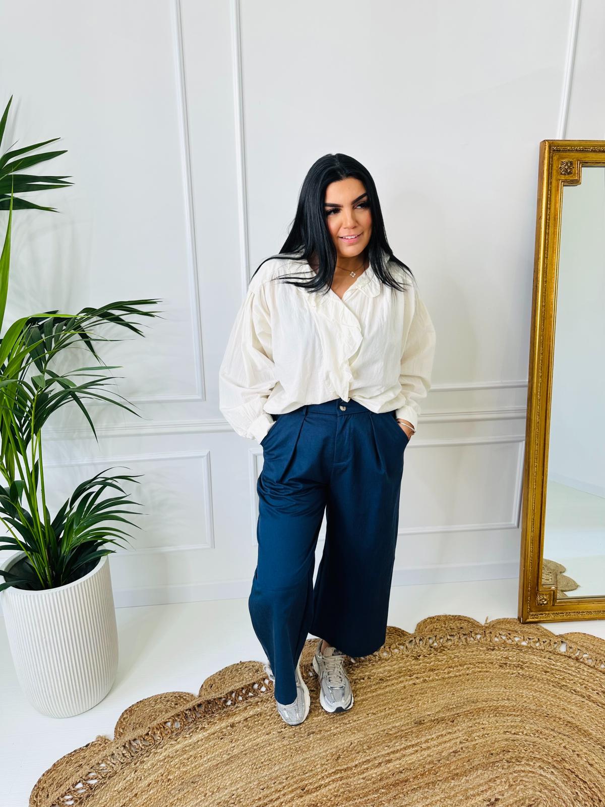Pantalon Fluide Bleu Marine