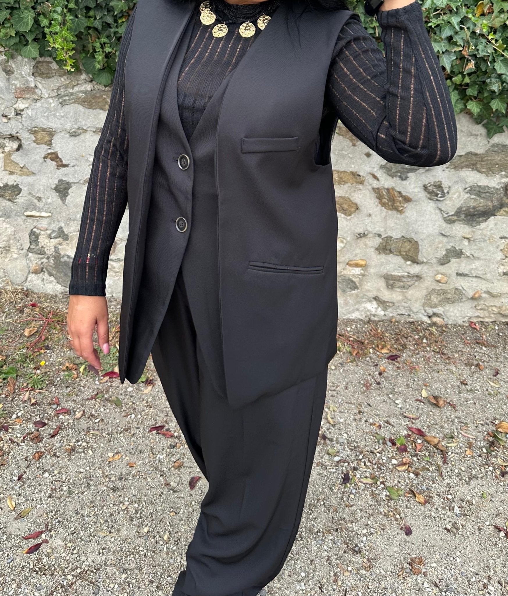 Veste sans manches Tailleur Noire