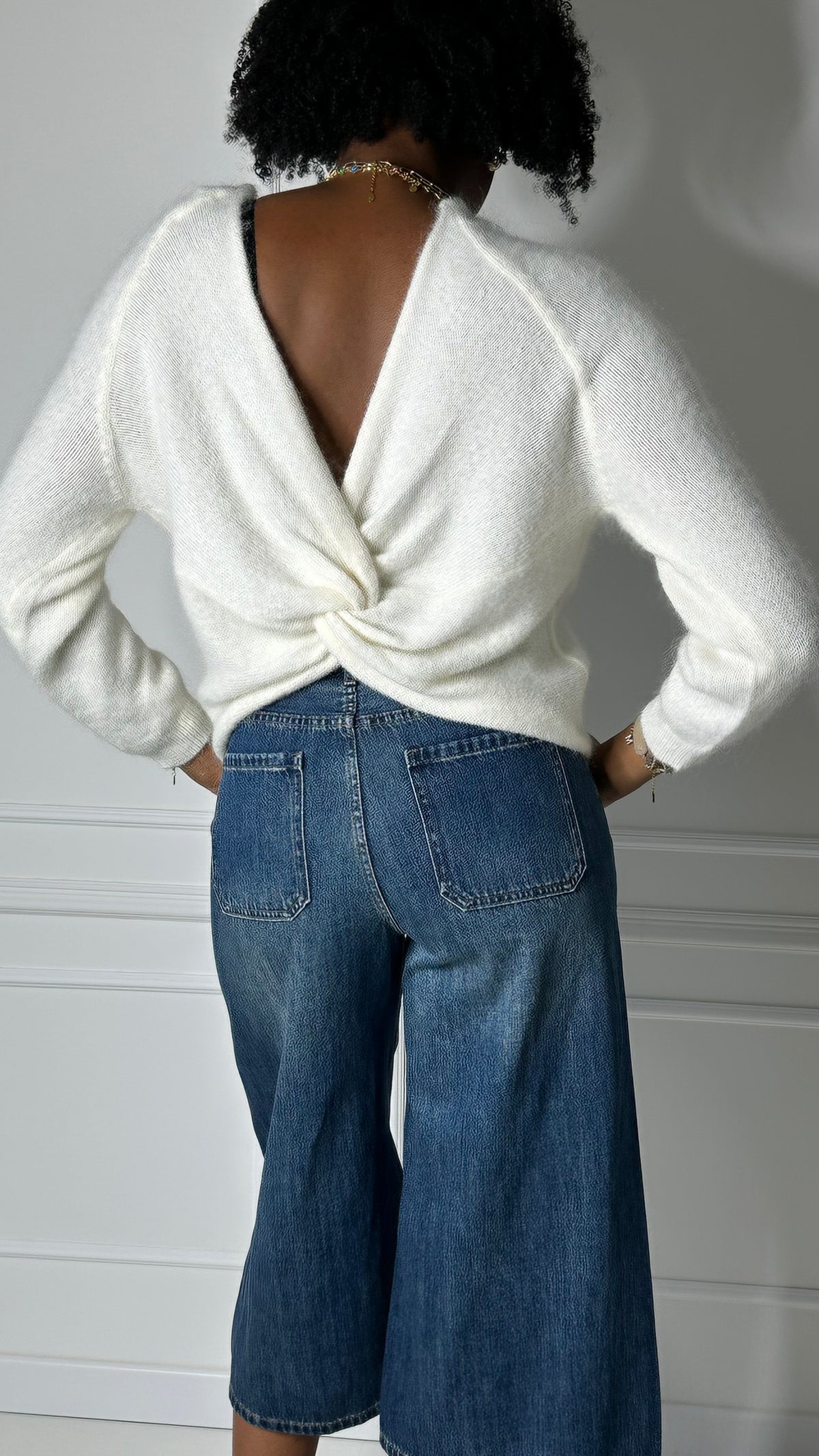Pull oversize dos ouvert Grace&Mila