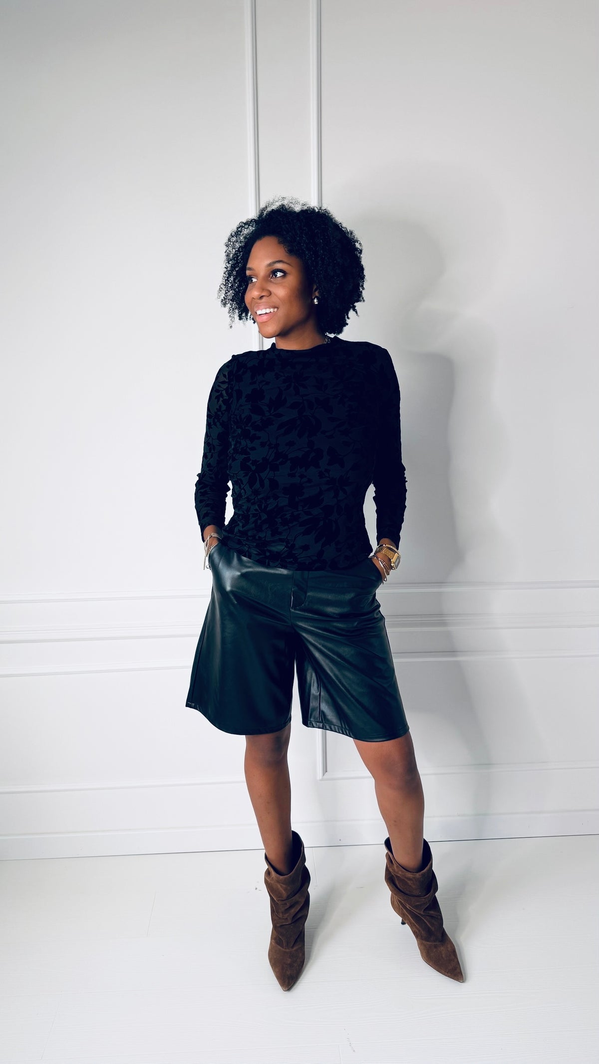 Bermuda cuir Vegan