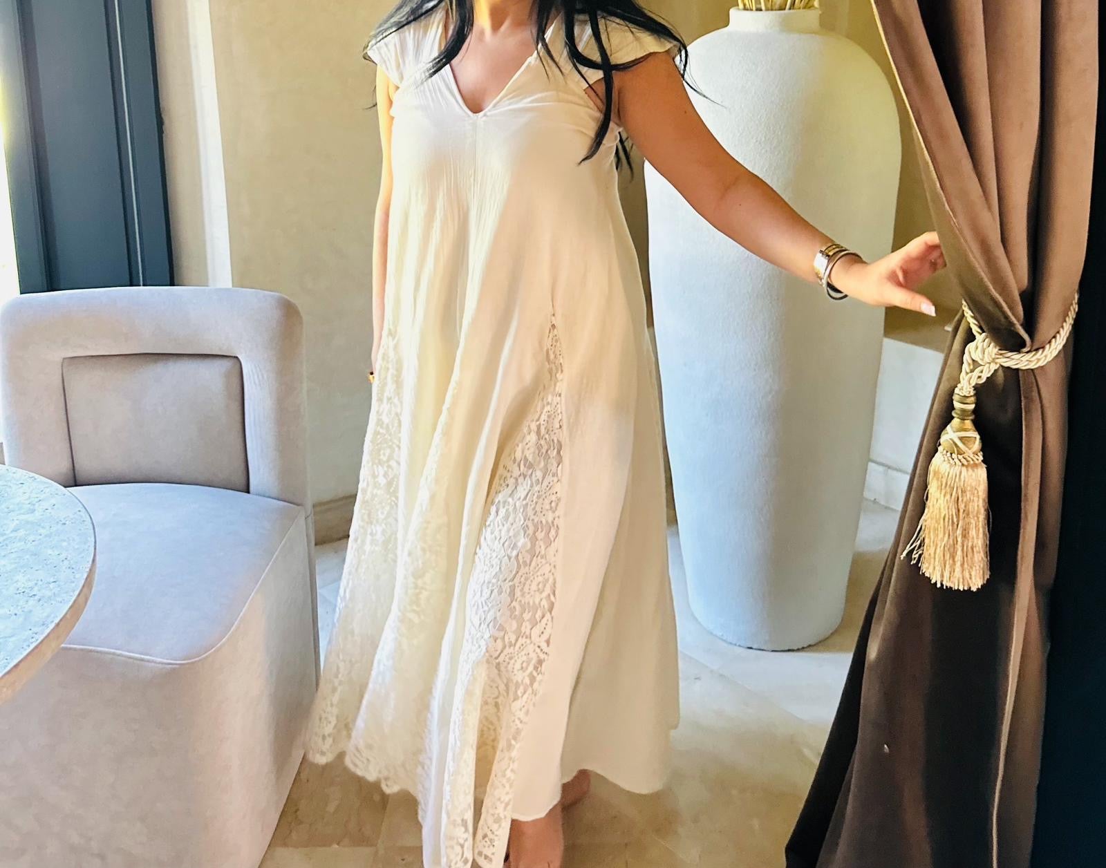 Robe longue coton  écru