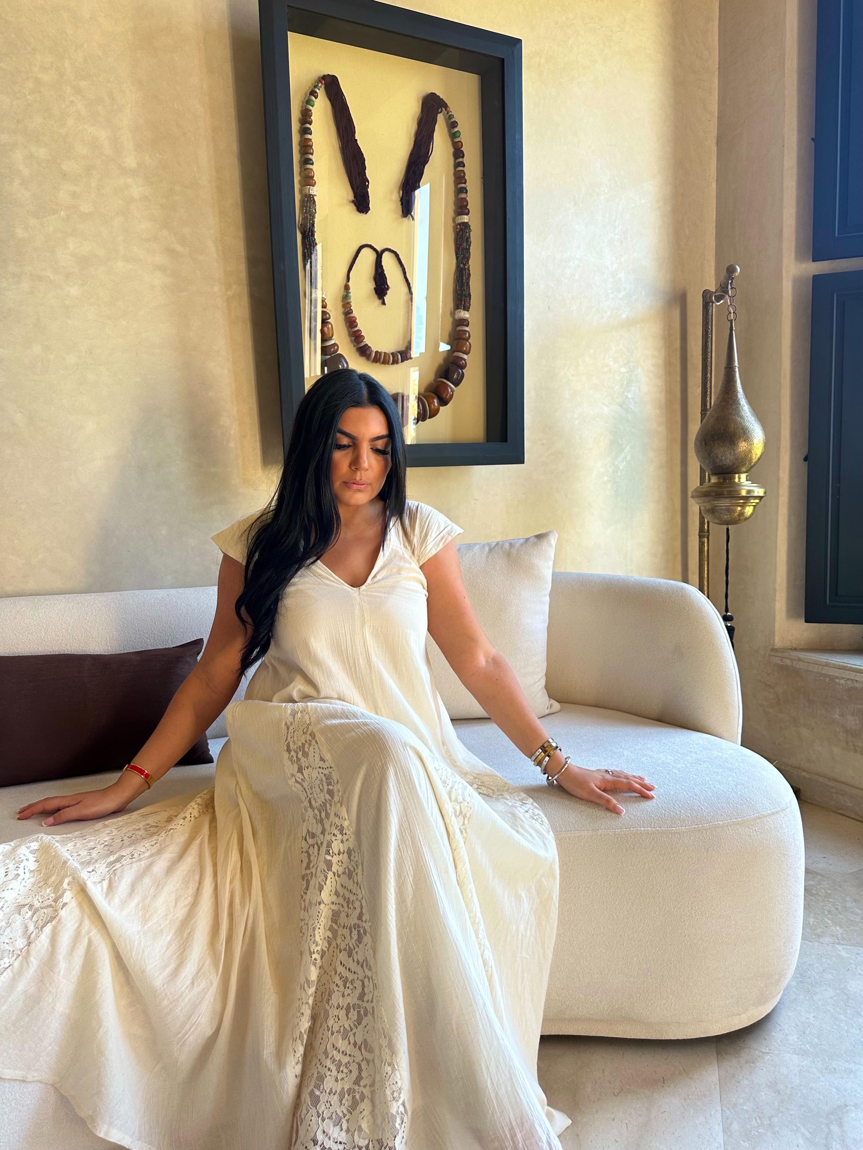 Robe longue coton  écru