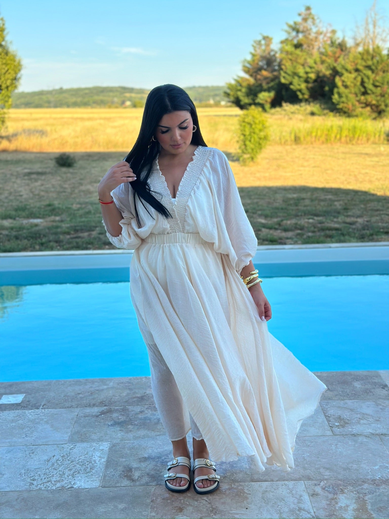 Robe Longue Voile de Coton – Élégance et Légèreté