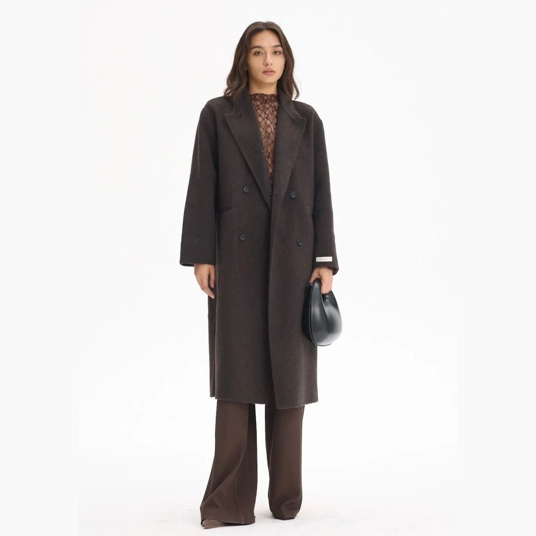 Manteau 70% de laine chocolat