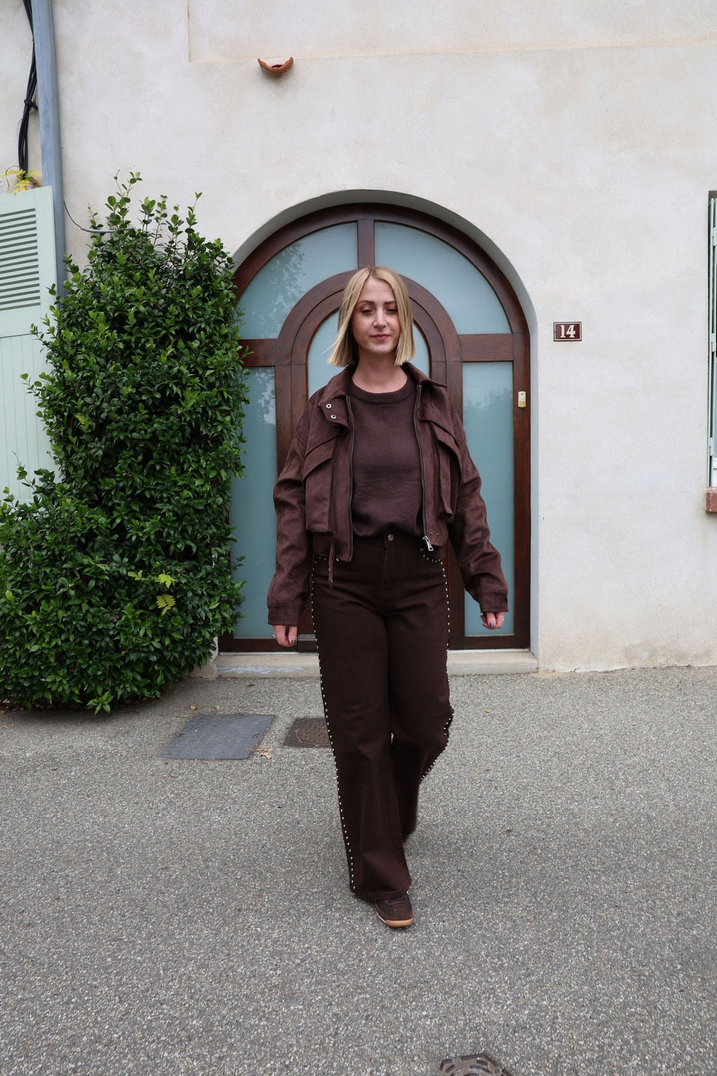 Veste bomber effet suédine