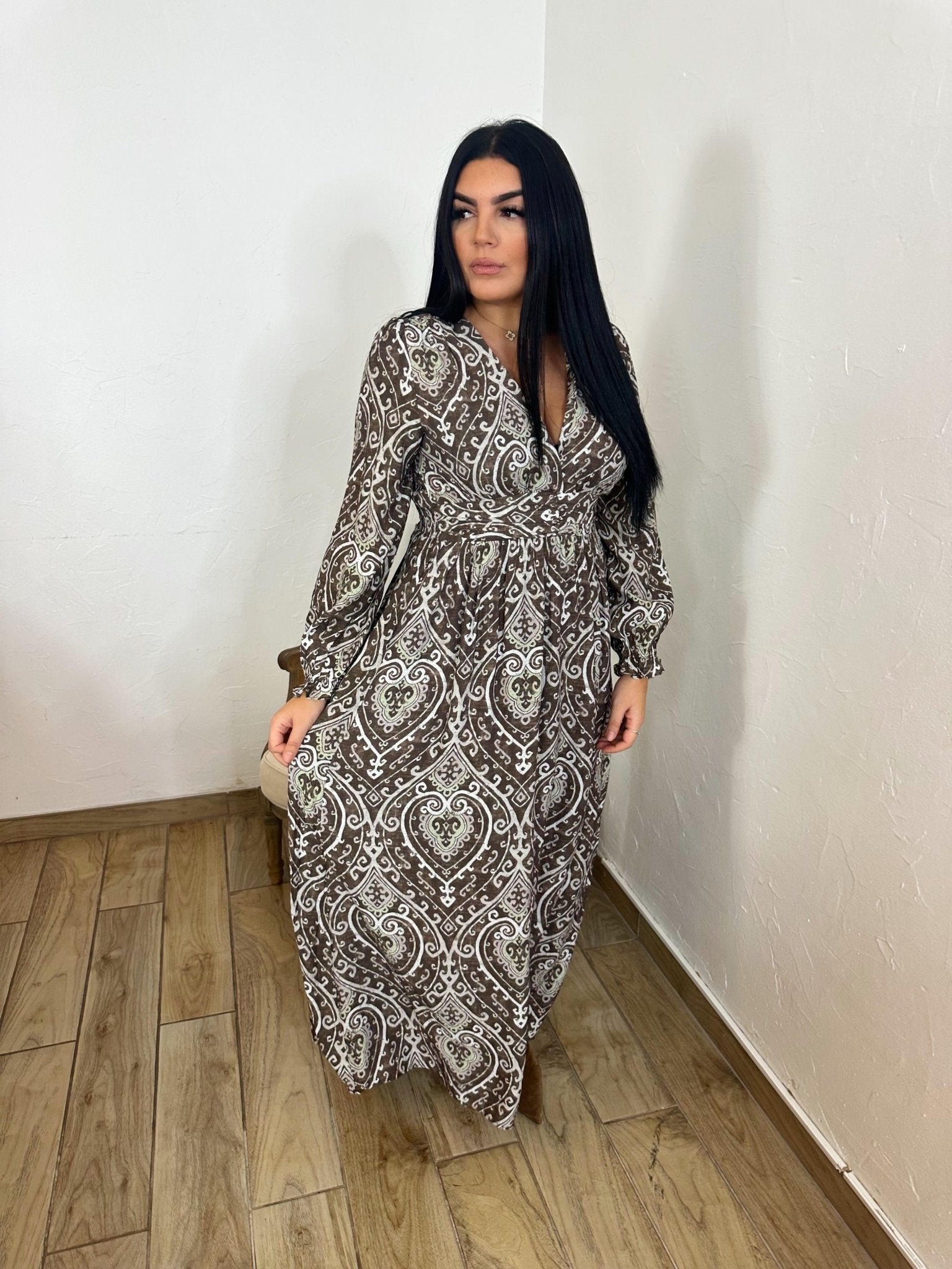 Robe Longue Bohème Marron