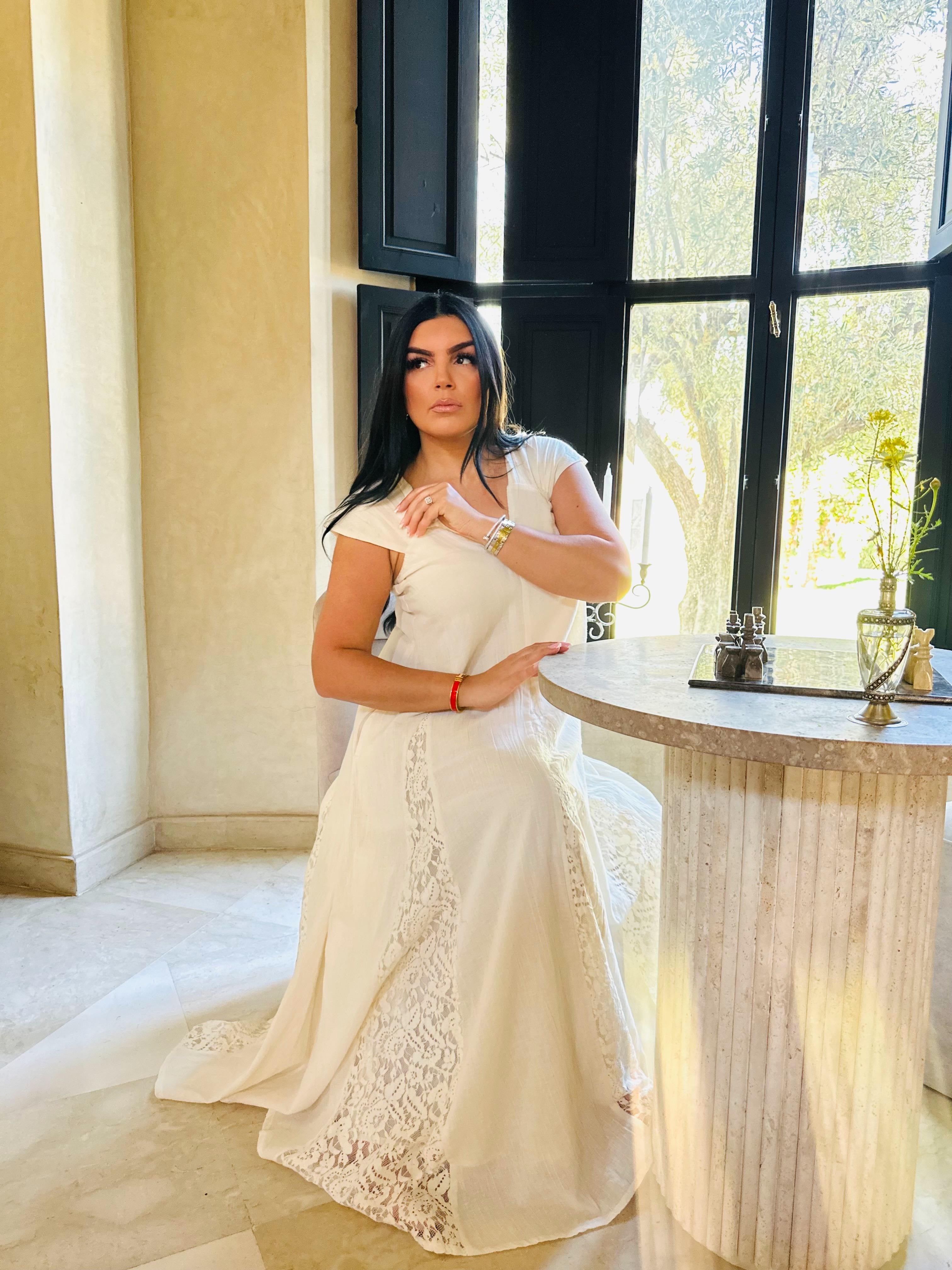 Robe longue coton  écru