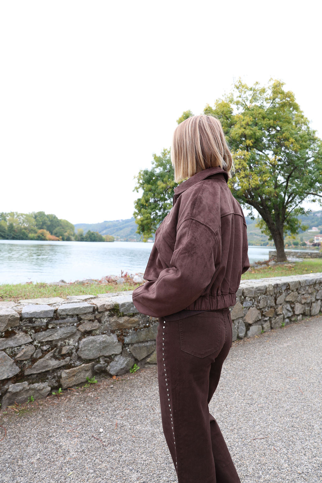 Veste bomber effet suédine
