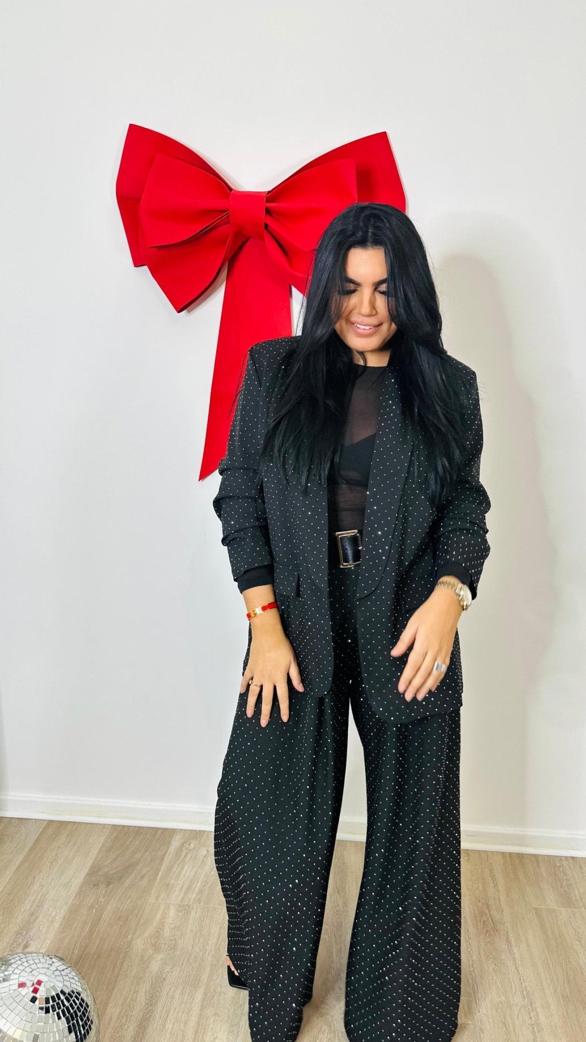 Blazer “Galaxy” – Noir à micro-pois brillants