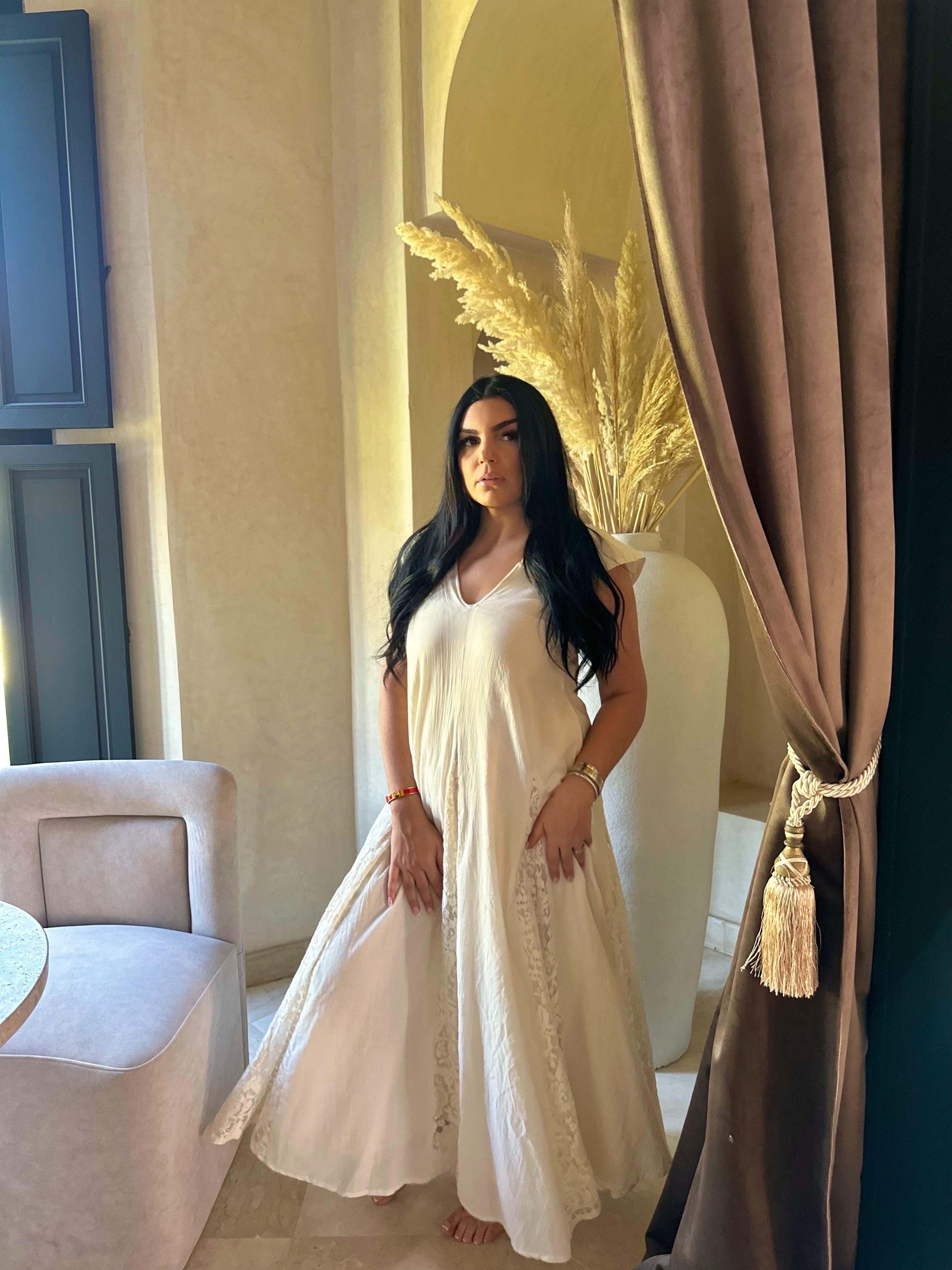 Robe longue coton  écru