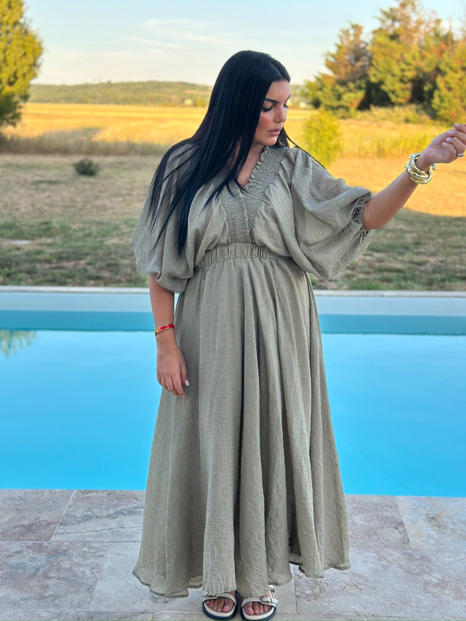 Robe Longue Voile de Coton – Élégance et Légèreté