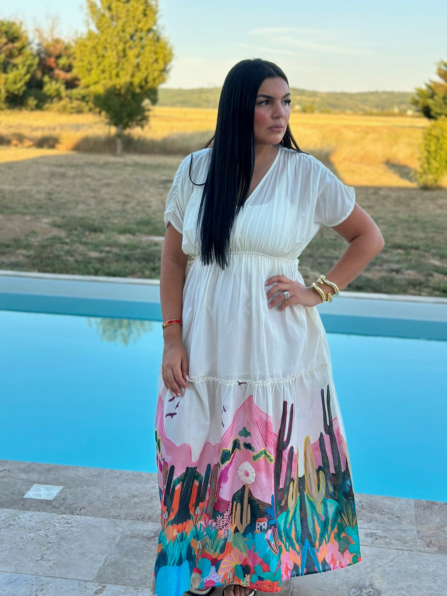Robe longue imprimée – Élégance et confort