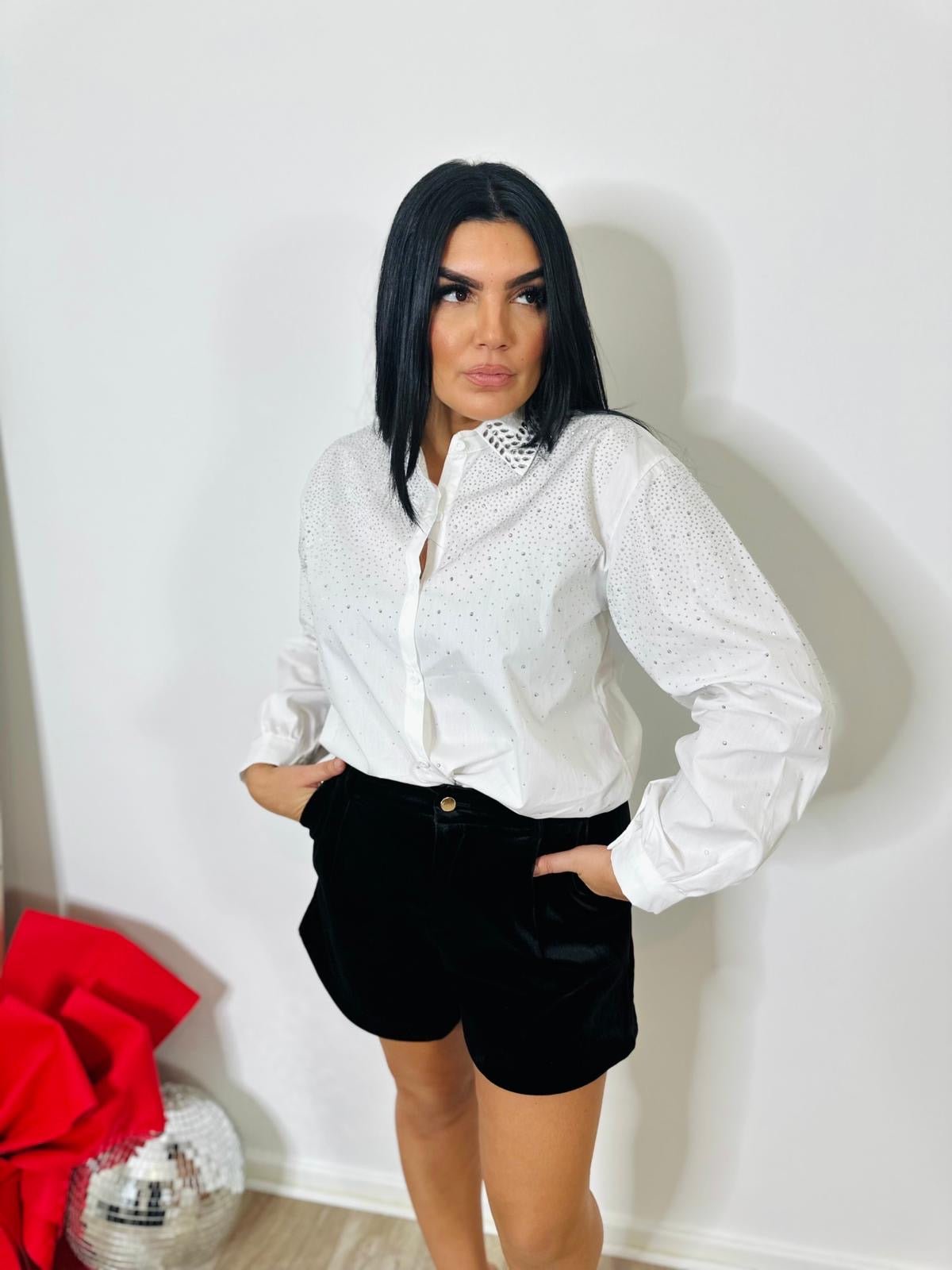 Chemise Crystal Glow White