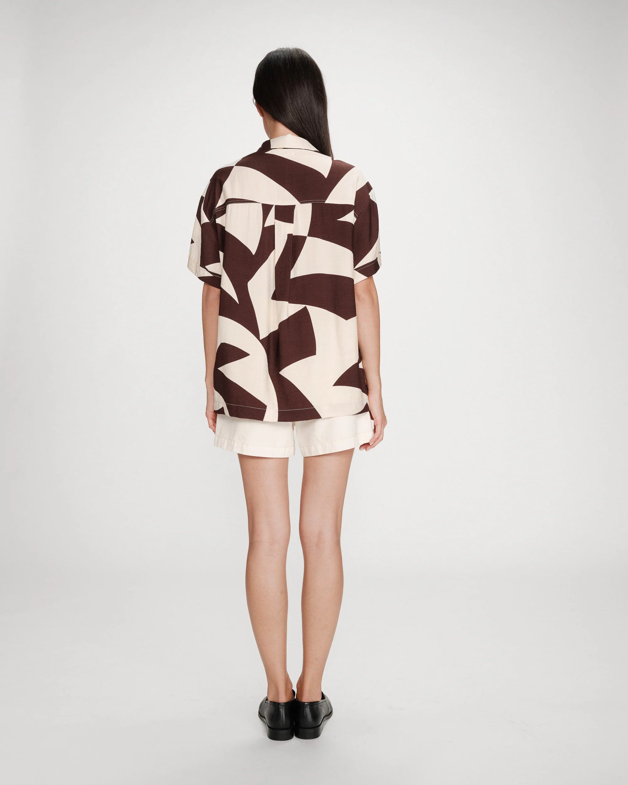 Chemise GRACE & MILA  imprimée  graphique chocolat