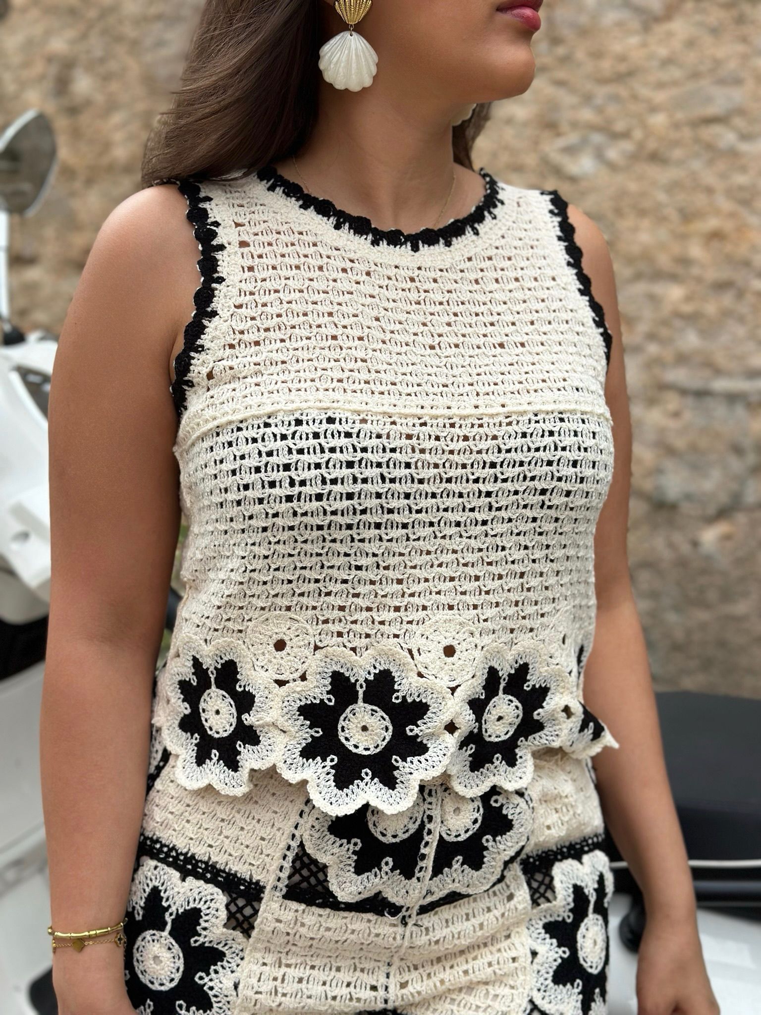 Ensemble Crochet Noir et beige