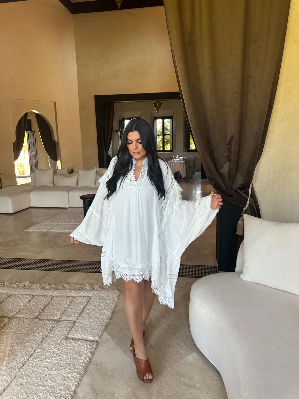 Robe bohème blanche broderie